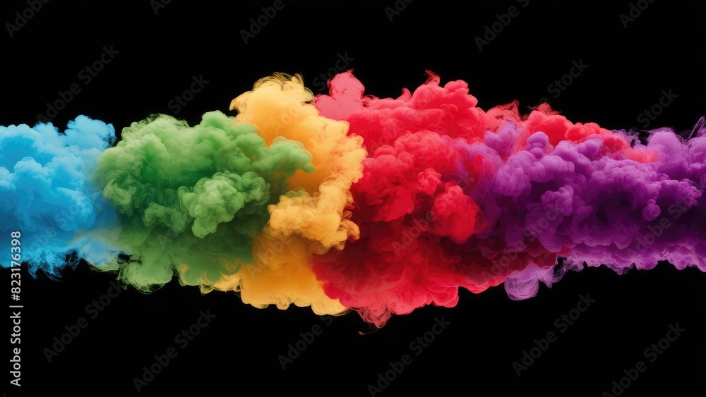 Vivid Multicolored Smoke Swirls