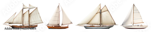 Sailboat png element set on transparent background