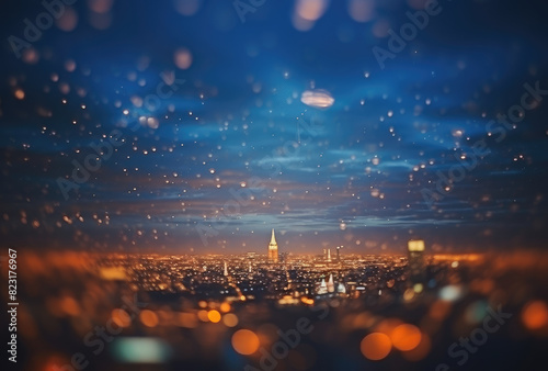 Enchanting Rainy Night City Bokeh Lights