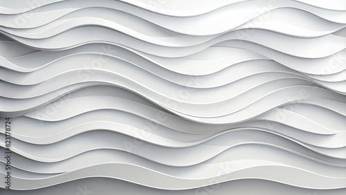 Elegant white waves of paper cutouts overlapping in a design for a professional presentation photo