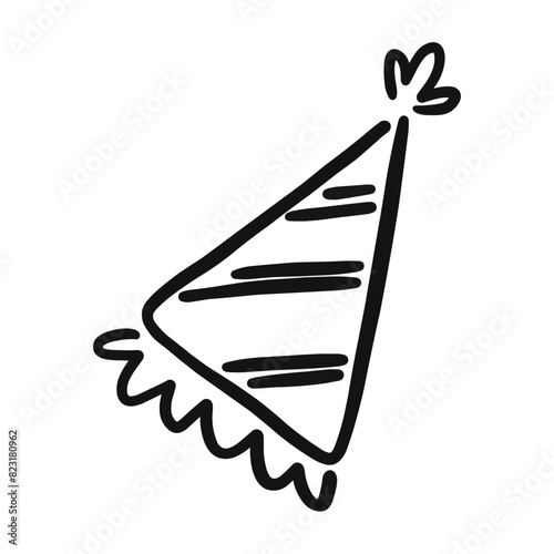 Birthday Hat Doodle Hand Drawn Drawing Bday Party