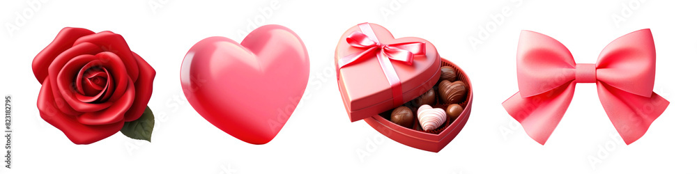 3d valentines png element set on transparent background 3d valentines png element set on transparent background