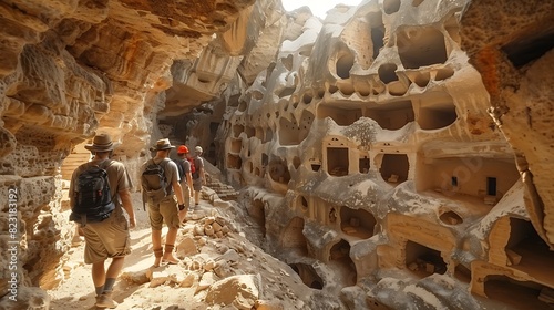 Derinkuyu's Subterranean Labyrinth American Archeologists Explore Turkey's Hidden City Investigating Massive Underground Chambers Passageways of Cappadocia's Ancient Refuge Reflecting Ingenious Engine photo