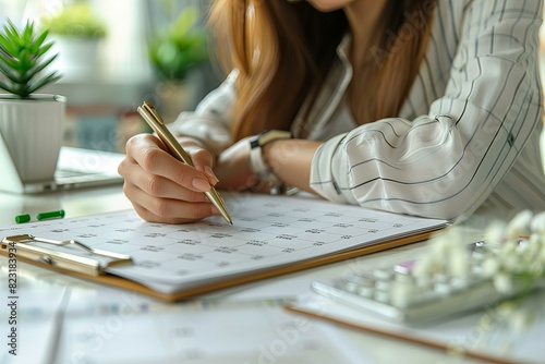 Wallpaper Mural Person writing notepad pen plant Torontodigital.ca