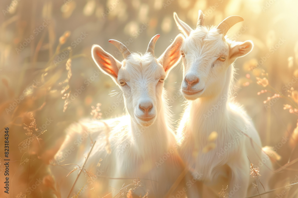 Two goats. Farm animals Two goats. Farm animals