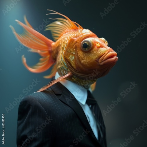 Fish in a Business Suit  Animal Businessman  Funny Sea Boss  Fish Headed Man in a Business Suit