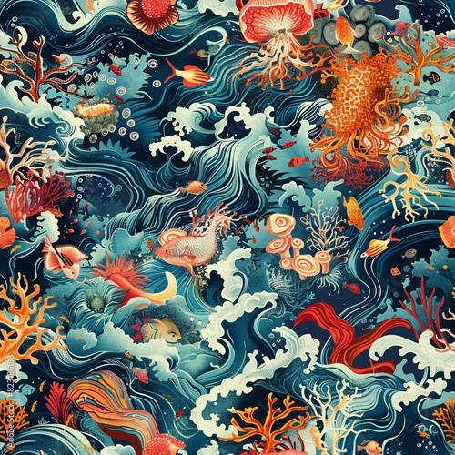 seamless pattern with fishes