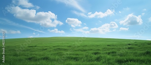 Serene Green Meadow with Expansive Blue Sky