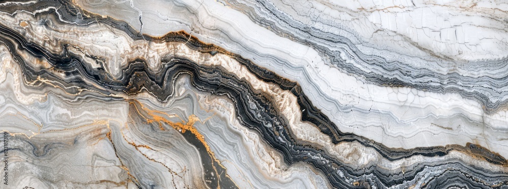 A closeup of the surface texture of marble, featuring detailed grey and white veining patterns with subtle hints of brown A closeup of the surface texture of marble, featuring detailed grey and white veining patterns with subtle hints of brown