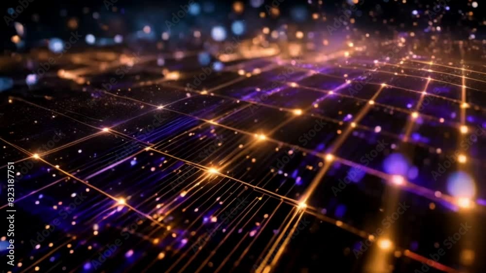 Abstract digital data stream visual. High-speed light particles. Cybersecurity and technology concept.4k JD