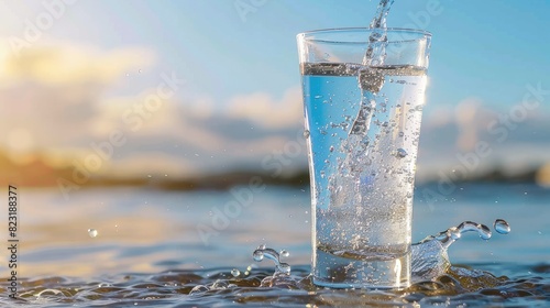 Clean water flowing into a glass, illustrating the importance of staying refreshed and hydrated.