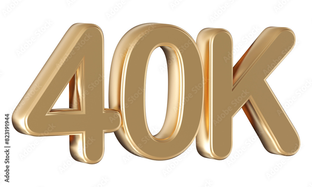 Gold 3d number 40k follower Gold 3d number 40k follower