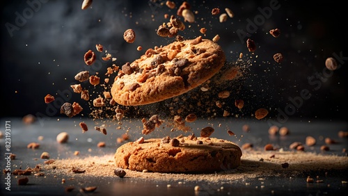 Cake Crumbs Pile Images | Flying Cookie Crumbs Photos photo