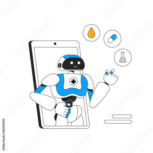 Chatbot in healthcare illustration