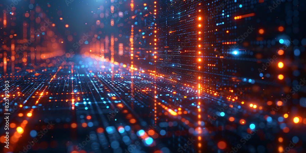 Close-up of digital transformation in business illustrated with engineering and global network visuals, high-resolution, high-definition (HD), ultra high-definition (UHD), professional-grade