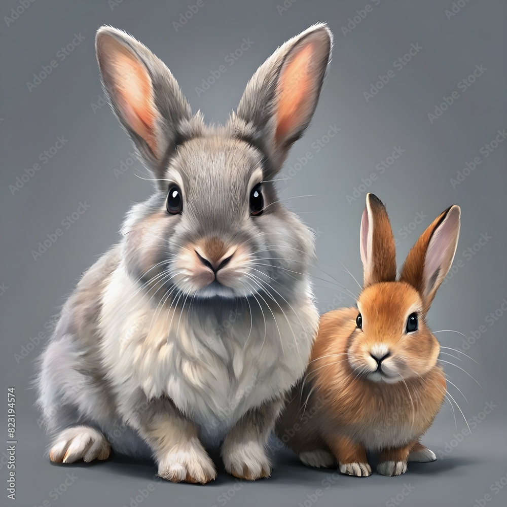 Fototapeta premium studio portrait of cute rabbit isolated on transpa