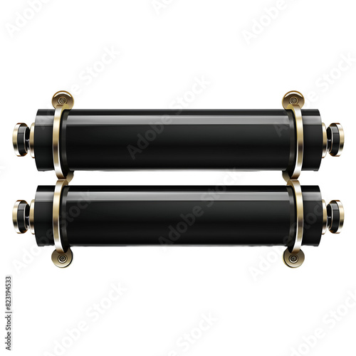 Black and Gold Rollers, Isolated on a Transparent Background, Graphic Resource