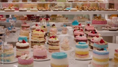 A mouthwatering assortment of cakes in various shapes, sizes & flavors on display for everyone to enjoy. © Marlon