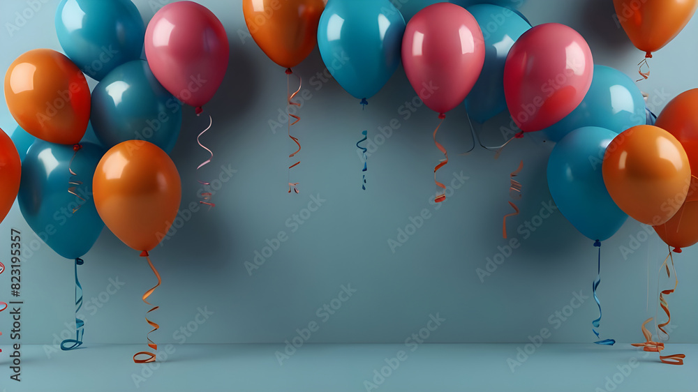 bunch of balloons on light blue background bunch of balloons on light blue background