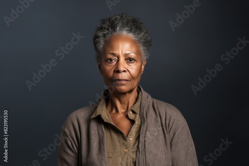 Olive background sad black american independant powerful Woman realistic person portrait of older mid aged person beautiful bad mood expression Isolated on Background racism