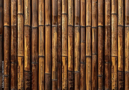 Bamboo background texture with vertical lines of bamboo slats.