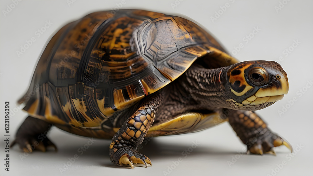 Fototapeta premium common box turtle isolated on white