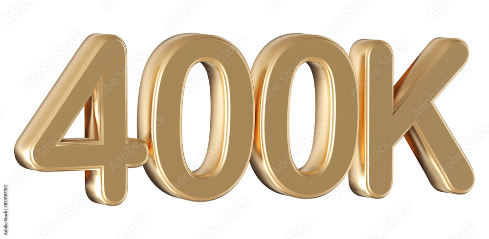 Gold 3d number 400k follower