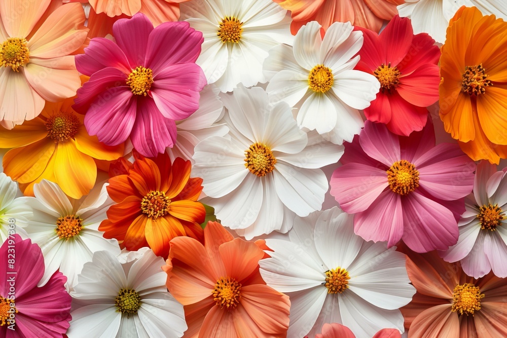 Colorful flowers bloom in a vibrant field Colorful flowers bloom in a vibrant field