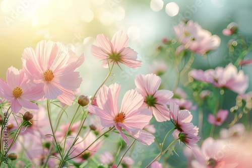 Pink flowers bloom in field © Sandu