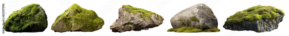 Nature rock stone png element set on transparent background Nature rock stone png element set on transparent background