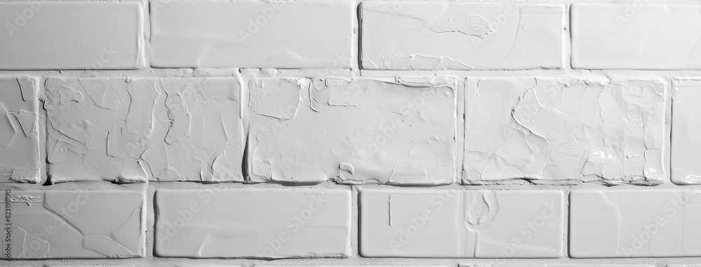 Fototapeta premium White Painted Brick Wall Texture for Background