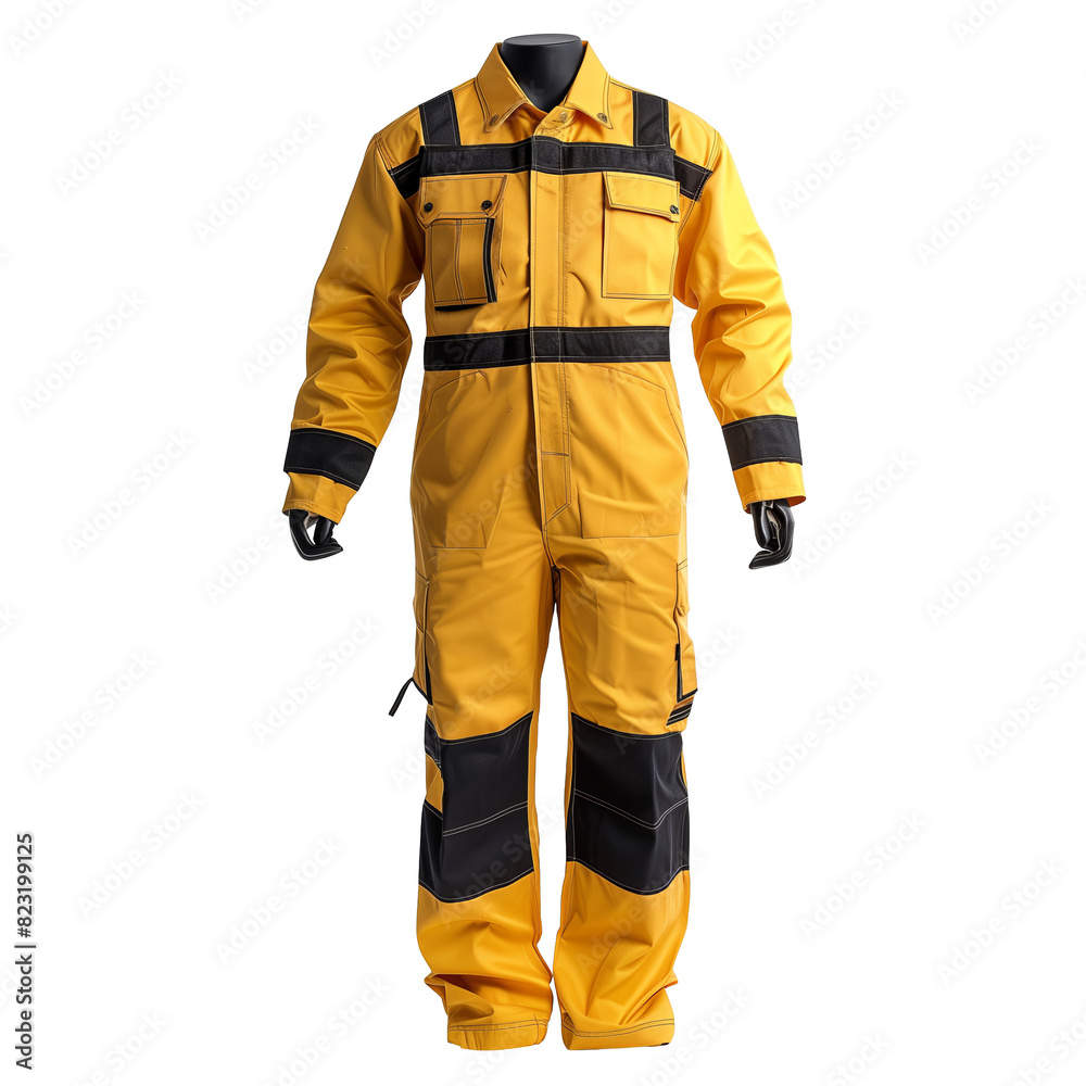 Yellow and Black Work Suit, Isolated on a Transparent Background, Graphic Resource Yellow and Black Work Suit, Isolated on a Transparent Background, Graphic Resource