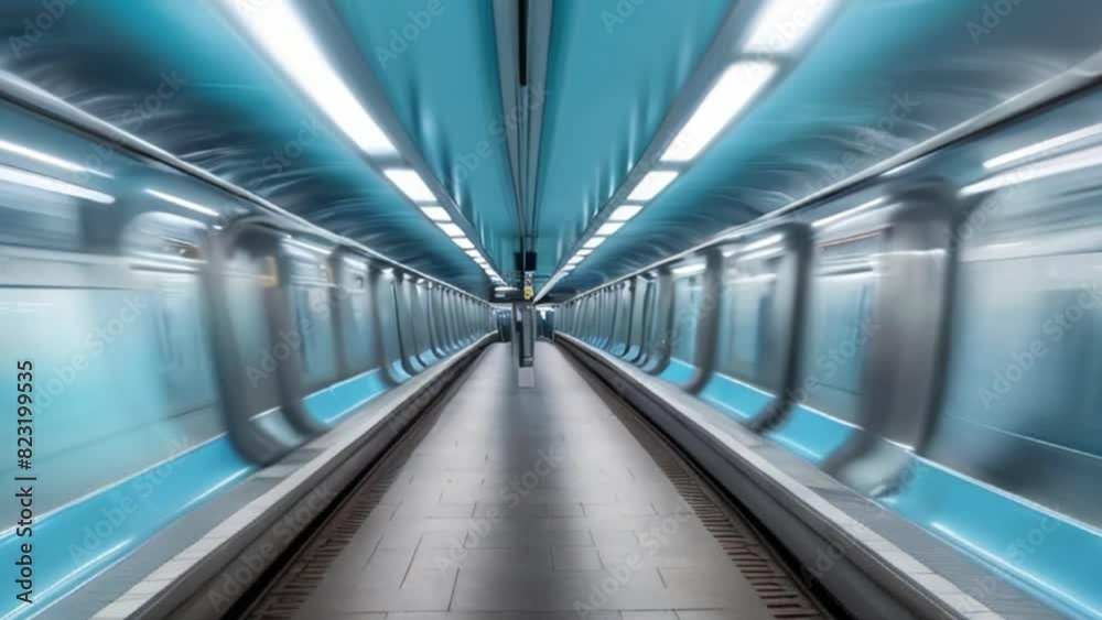 blurred background metro escalator / light blue background movement city infrastructure subway blurred background metro escalator / light blue background movement city infrastructure subway