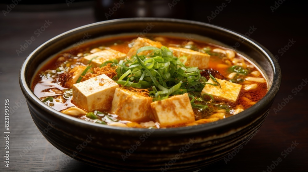 Hot sour tofu soup bowl Hot sour tofu soup bowl