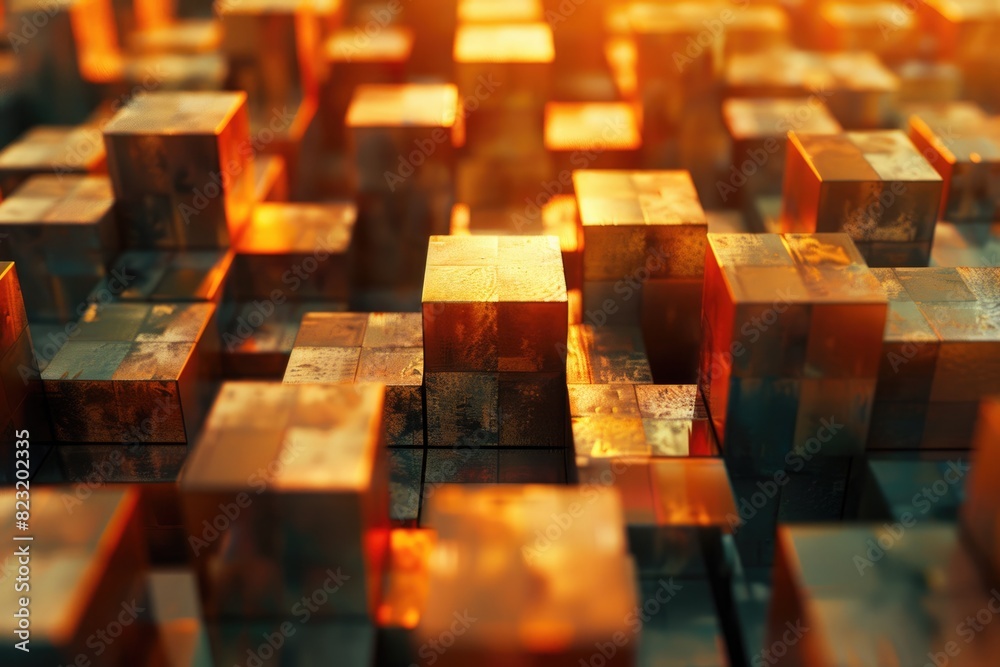 Orange blocks, geometric shapes Orange blocks, geometric shapes