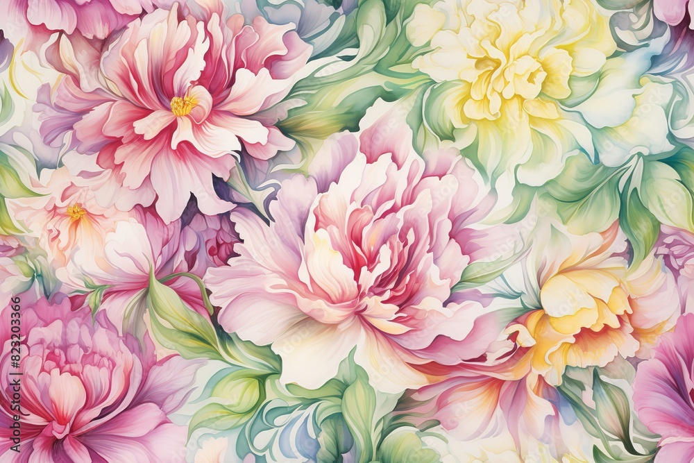 Abstract elegance seamless pattern with floral background