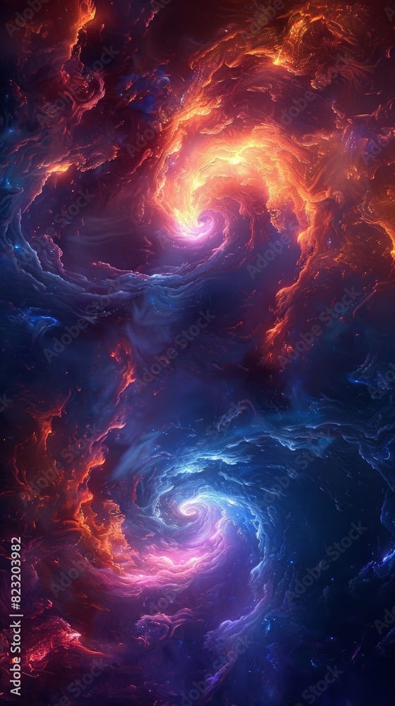 Mesmerizing Cosmic Swirl - Abstract Galactic Nebula Wallpaper