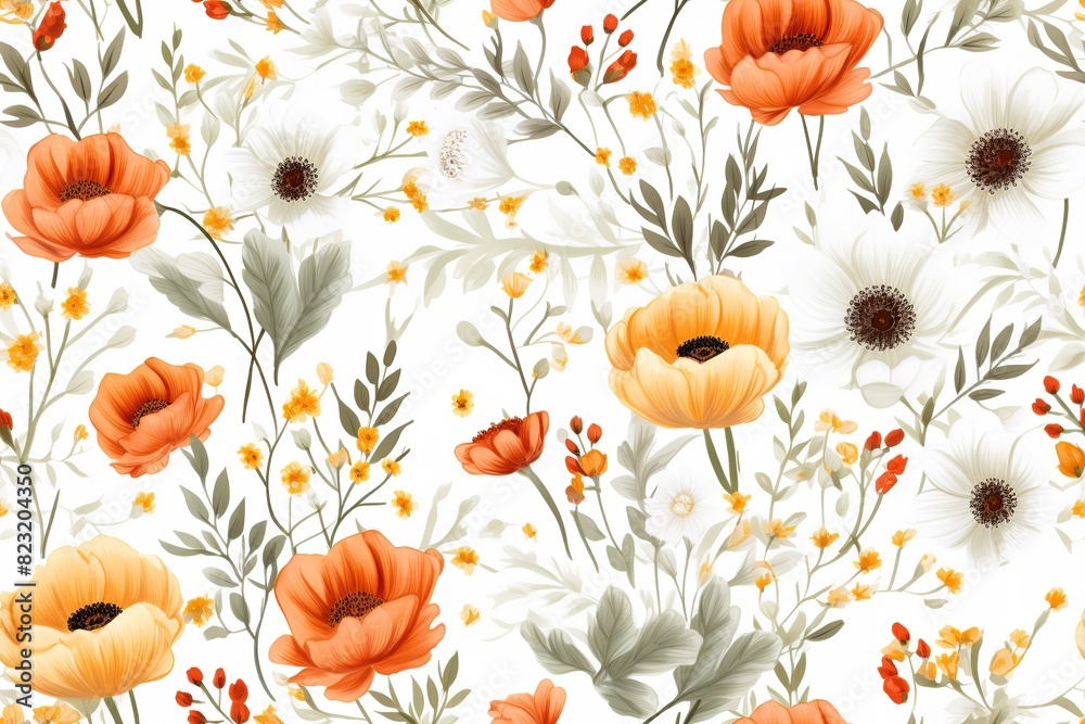 Abstract elegance seamless pattern with floral background Abstract elegance seamless pattern with floral background