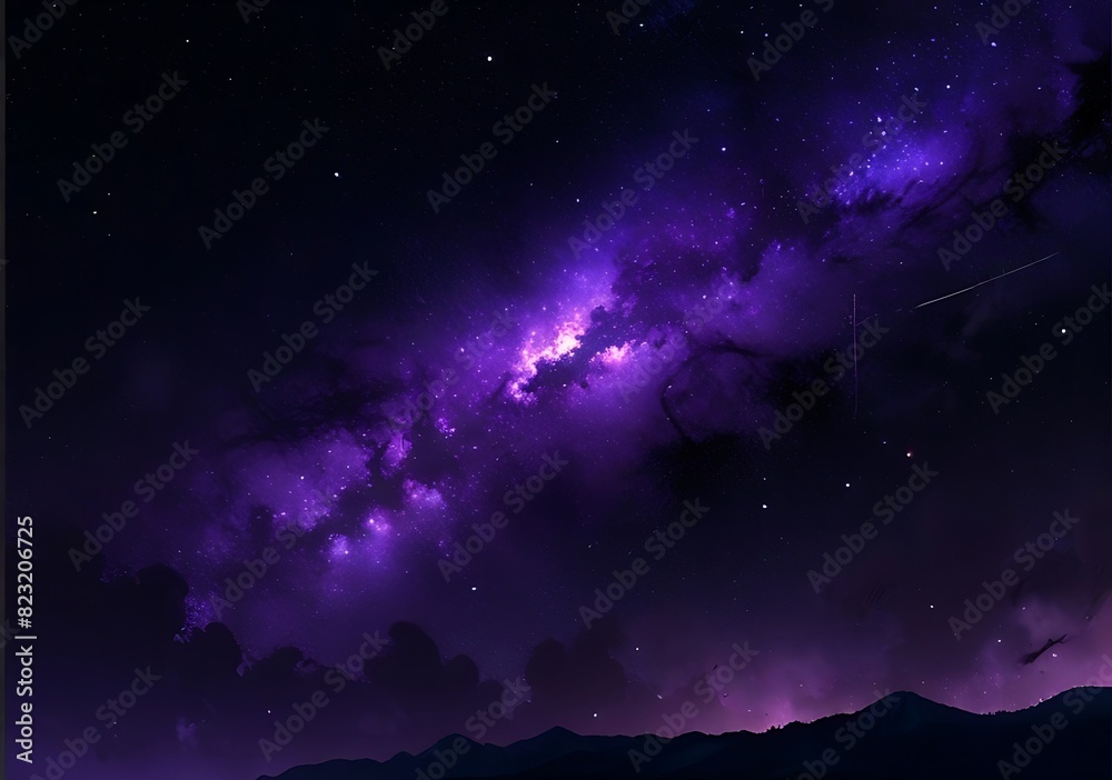 Space abstract background. purple star field of the milky way galaxy above the mountains.. Space abstract background. purple star field of the milky way galaxy above the mountains..