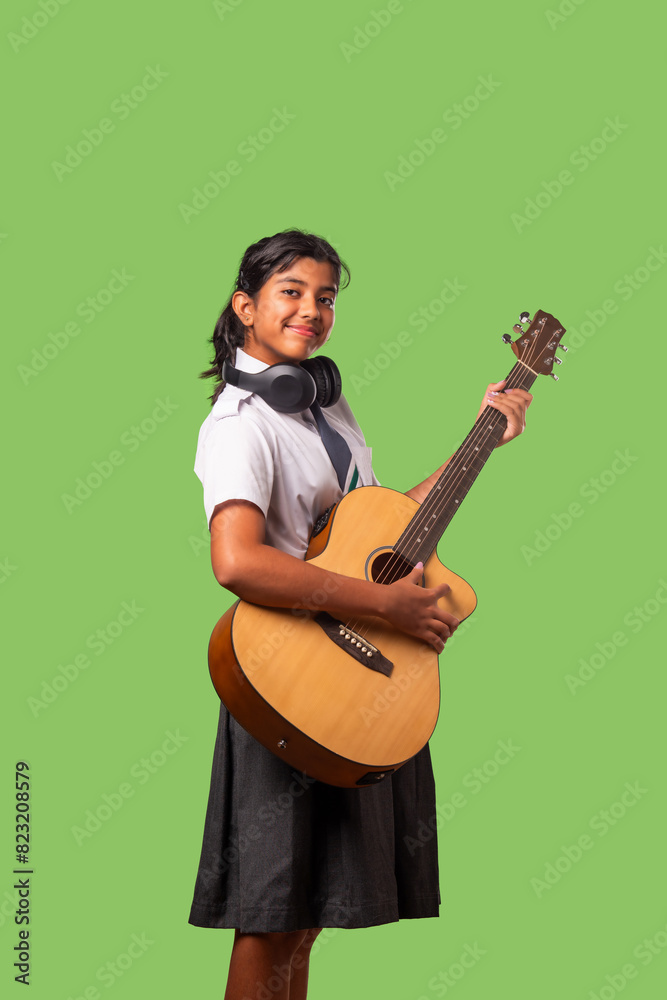 Indian asian schoolgirl in school uniform and career concept Indian asian schoolgirl in school uniform and career concept