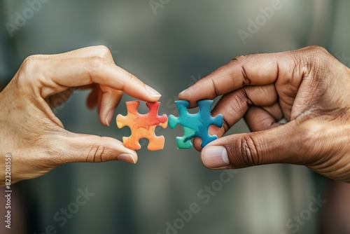 Person holding puzzle piece