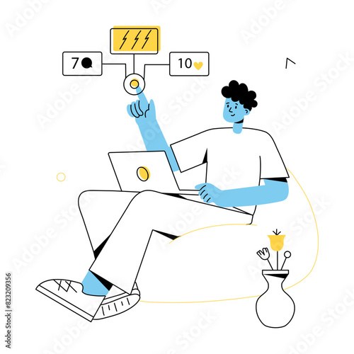 Check out media influencer outline mini illustration 