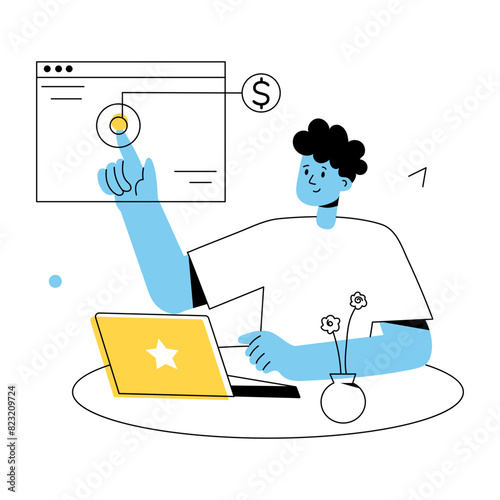 An outline mini illustration of ppc  photo
