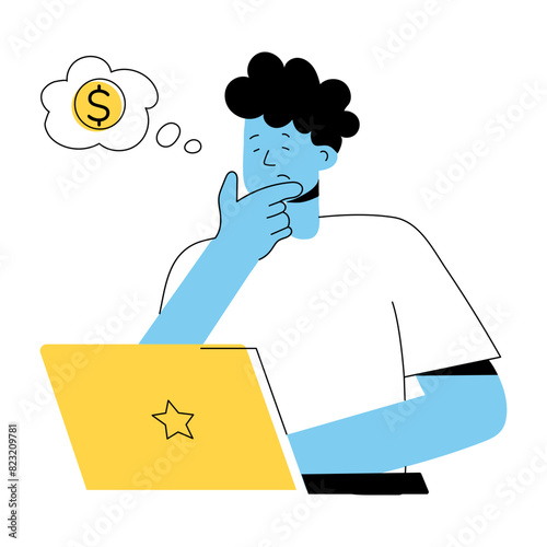 A handy outline mini illustration of entrepreneurship