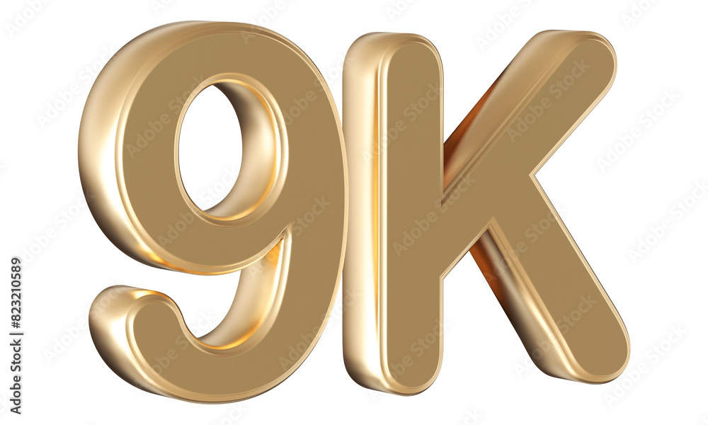 Gold 3d number 9k follower Gold 3d number 9k follower