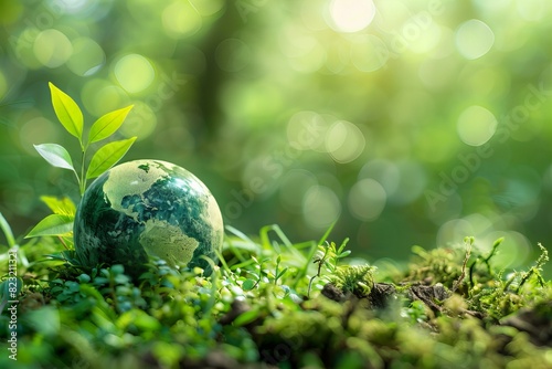 Green globe on ground grass
