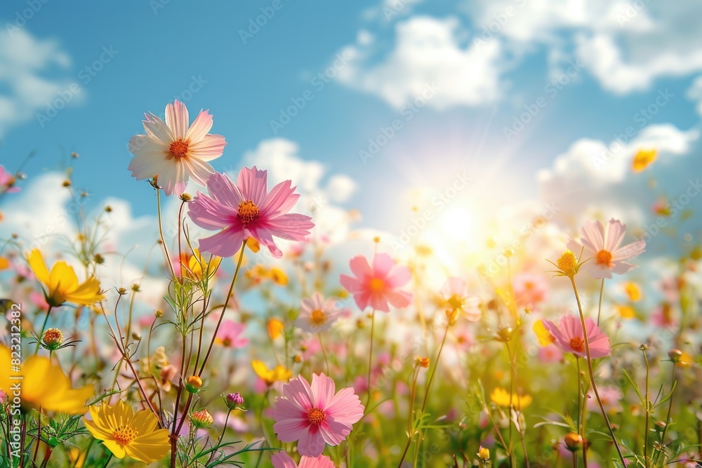 The blue sky and flowers The blue sky and flowers