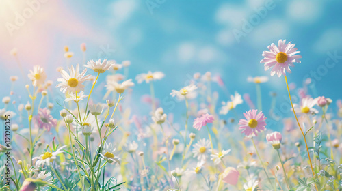 A beautiful sun-drenched spring summer meadow. Natural