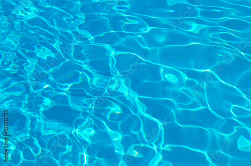 Abstract Background. Deep  blue  shimmering pool Water from a high angle  taken from above or overhead.