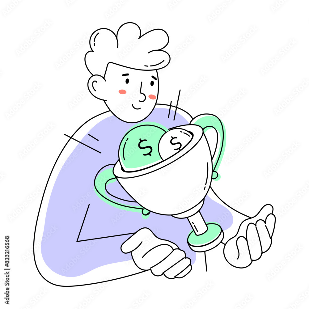 Fototapeta premium Handy doodle mini illustration of financial success 